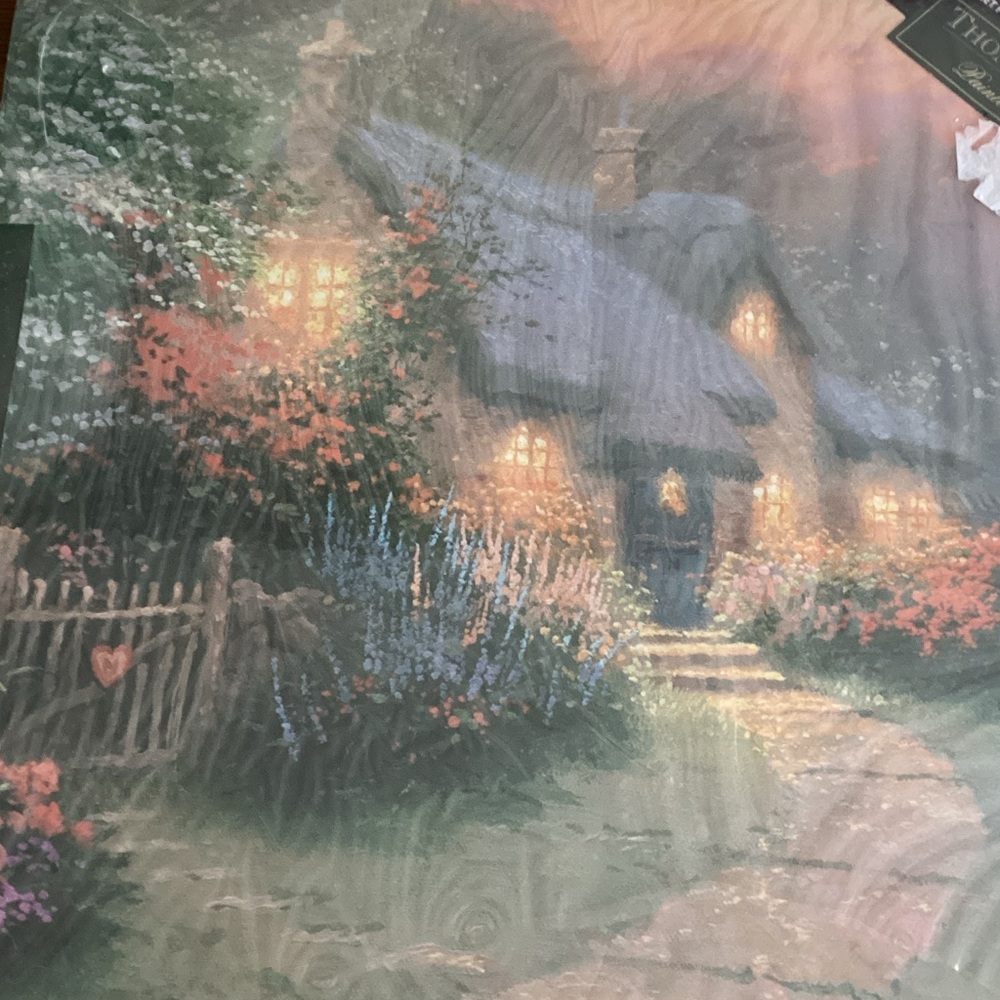 Thomas Kinkade Enchanted Cottage-scrapbook - Green and Pink